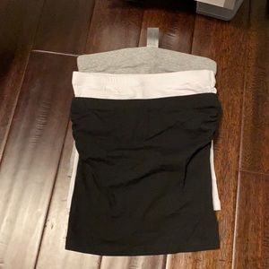 Set of three bandeau tops